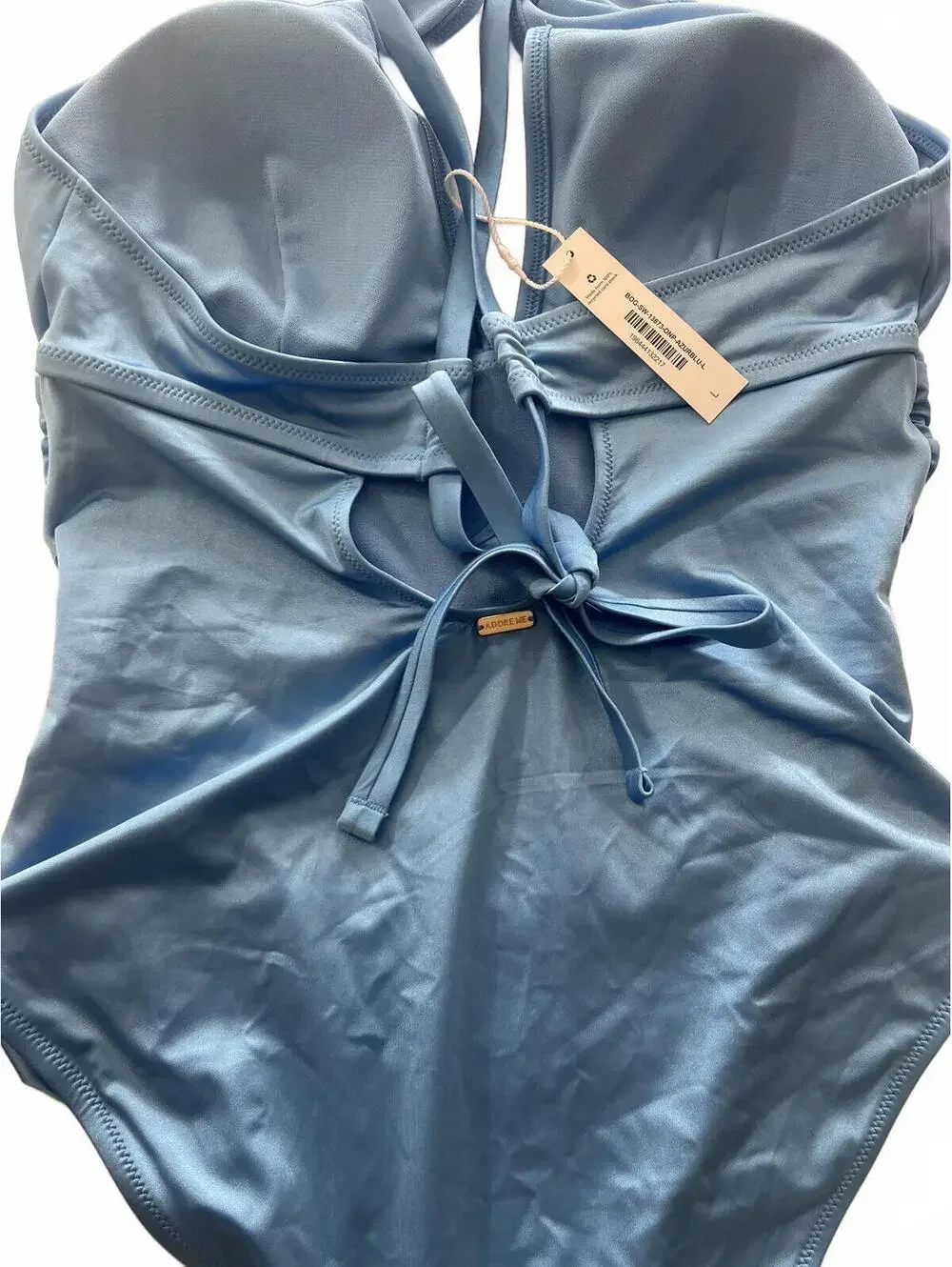 Adore Me Halter One-Piece Swimsuit Size Large Azul Blue Summer Swimsuit NEW